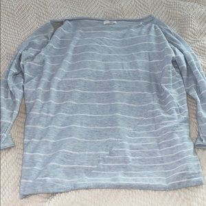 Lou and grey lightweight blue/white stripe top